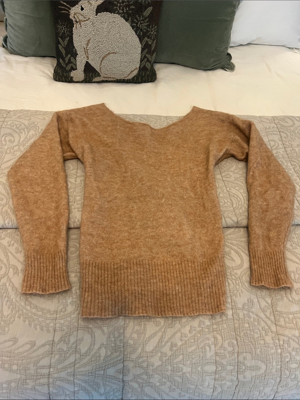 Marissa Webb Camel Scoop Neck Sweater